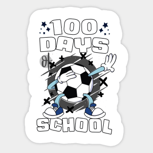 100 days of school featuring a dabbing Football #3 Sticker